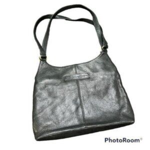 Vintage Fossil Leather Black Shoulder Bag
